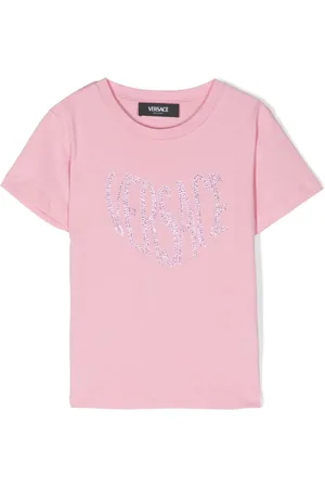 VERSACE T-shirt med rhinstenudsmykning