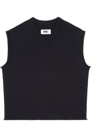 Maison Margiela Vest med V-hals og nummermotiv