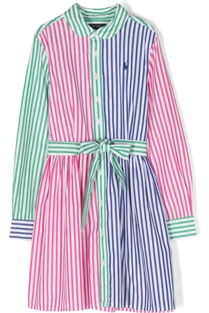 Ralph Lauren Stribet Polo Pony skjortekjole