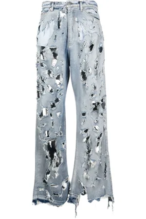 Natasha Zinko Jeans med lige ben og slitageeffekt