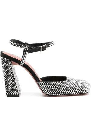 Amina Muaddi Charlotte 95mm sandaler med krystaludsmykning