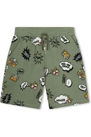 Kenzo Shorts med tigertryk og snoretræk