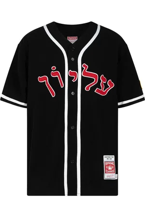 Supreme X Mitchell & Ness baseball-jersey med patchwork