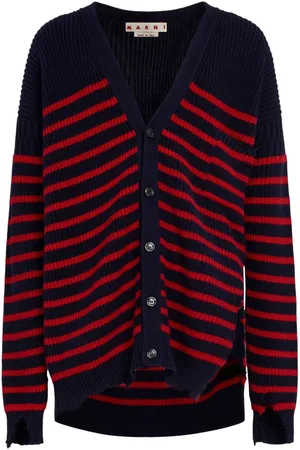 Marni Stribet cardigan med V-hals