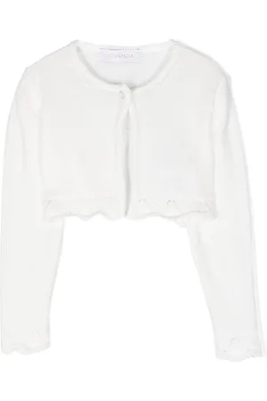 MONNALISA Cropped cardigan med blondekant
