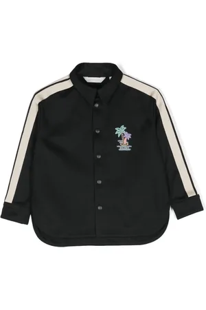 Palm Angels Stribet jakke med logotryk