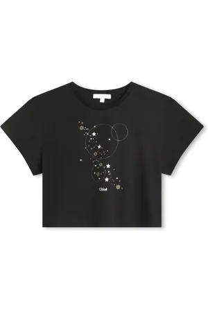 Chloé T-shirt i økologisk bomuld med nitter og logo