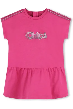 Chloé Skjortekjole i økologisk bomuld med broderet logo