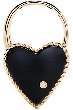 YVONNE LÉON Creole Cadenas Coeur diamantørering i 9 karat guld