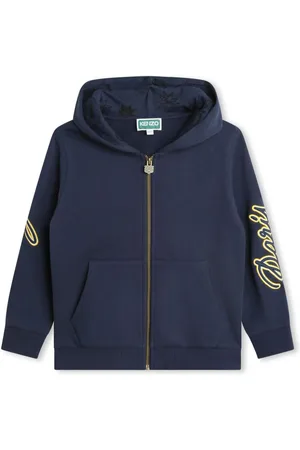 Kenzo Hættetrøje med broderet logo og lynlåslukning
