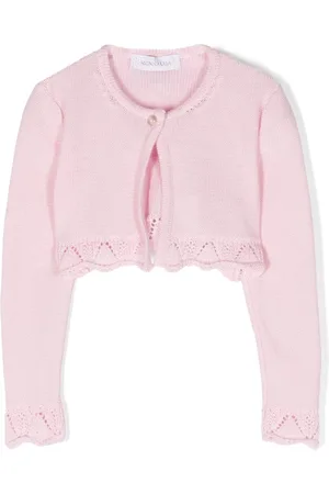 MONNALISA Cropped cardigan med blondekant