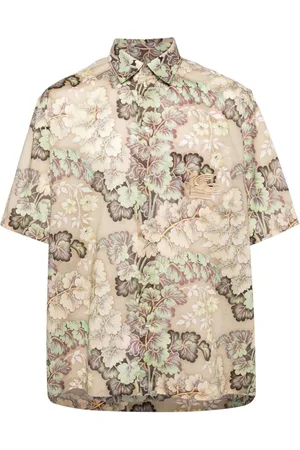Etro Skjorte med Pegaso-broderi og blomstret motiv