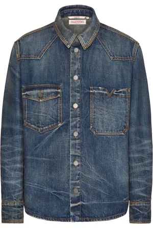 VALENTINO GARAVANI Denimskjorte med V-detalje