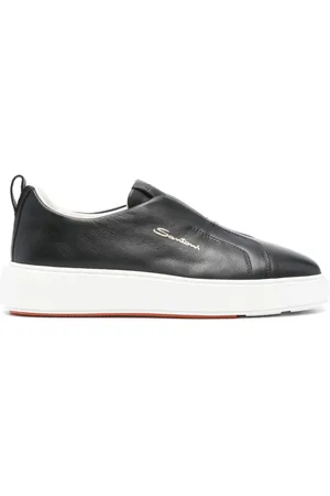 santoni Sneakers i læder med logotryk