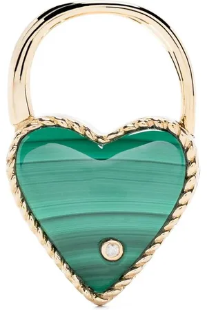 YVONNE LÉON Creole Cadenas Coeur diamantørering i 9 karat guld