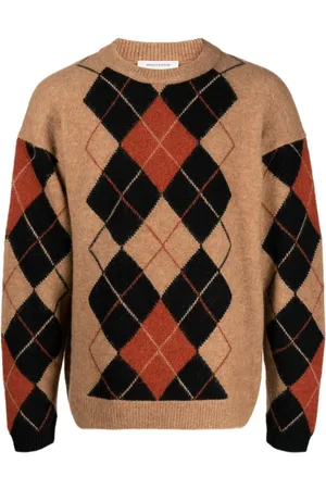 Maison Kitsuné Trøje med rund hals og argyle-mønster