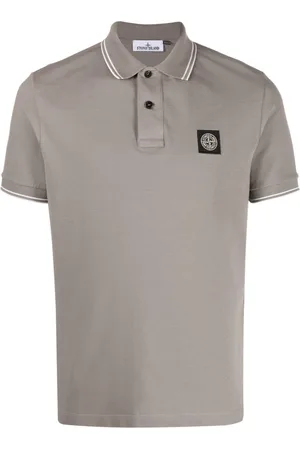 Stone Island Polo i piqué med logomærke