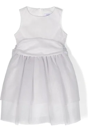 Simonetta Kjole med broderi og bred nederdel