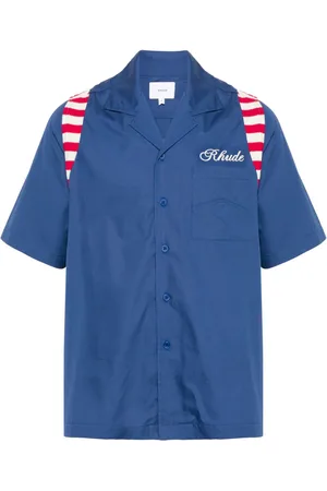 Rhude Hæklet poplin-skjorte med paneler