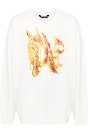 Palm Angels Sweatshirt med flamme-logotryk