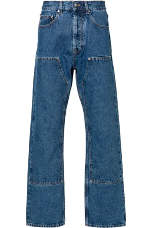 Palm Angels Logoprægede jeans med lige ben