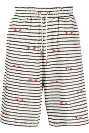 HENRIK VIBSKOV Stribede shorts med frynser