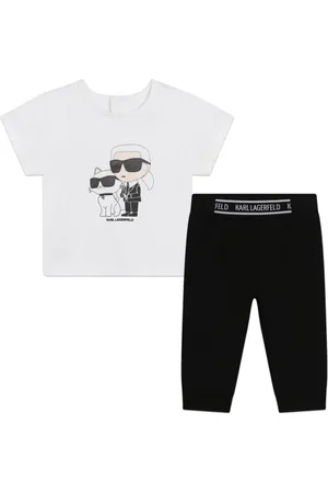 Karl Lagerfeld Leggings-sæt med Ikonik Karl And Choupette-tryk