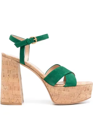 Gianvito Rossi 140mm sandaler i ruskind med plateausål