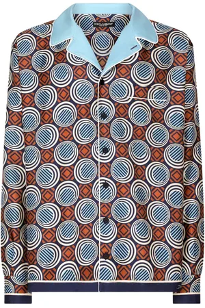 Dolce & Gabbana Silkeskjorte med geometrisk tryk