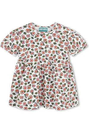 Kenzo Draperet kjole med blomstret motiv og svaj