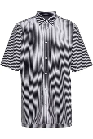 Maison Margiela Stribet skjorte med broderet logo