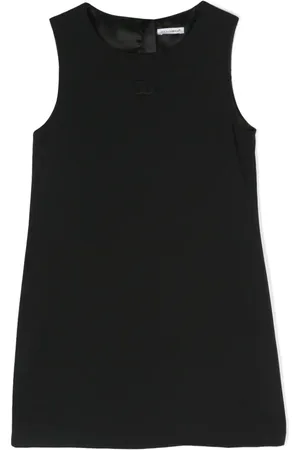 Dolce & Gabbana Kort kjole med broderet logo og A-snit