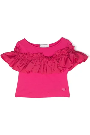MONNALISA T-shirt i jersey med flæsedetalje