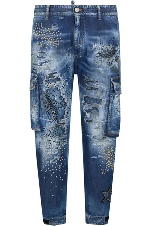 Dsquared2 Cargo-bukser i denim med slitageeffekt