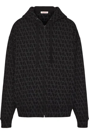 VALENTINO GARAVANI Toile Iconographe hættetrøje med lynlås