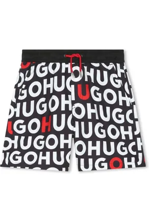 HUGO BOSS Badeshorts med monogram-tryk og snoretræk