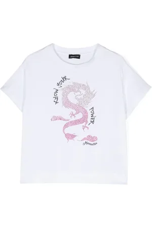 MONNALISA T-shirt med rhinstenudsmykning