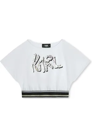 Karl Lagerfeld T-shirt med logotryk og glitter