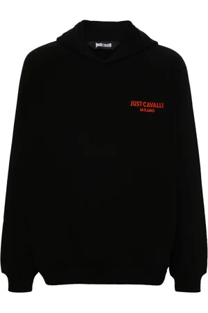 Roberto Cavalli Hættetrøje med flock-tekstur og logo