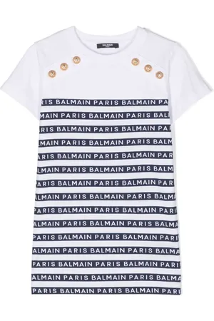 Balmain Stribet skjortekjole i bomuld