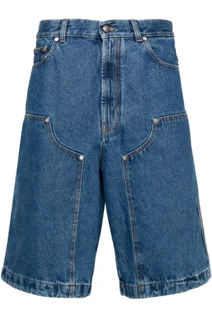 Palm Angels Shorts i denim med præget monogram