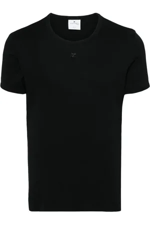 Courrèges T-shirt med logo-applikation