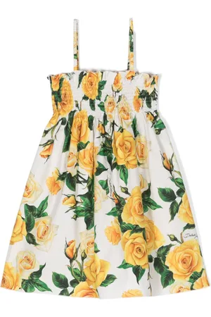 Dolce & Gabbana Draperet kjole med blomstret motiv og svaj