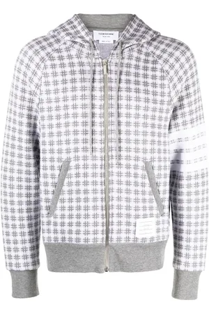 Thom Browne Ternet hættetrøje i jacquard med lynlås