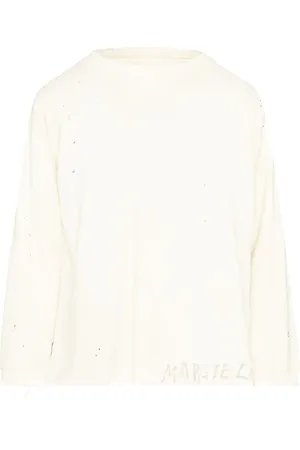 Maison Margiela Bomuldssweater med håndskrevet logo