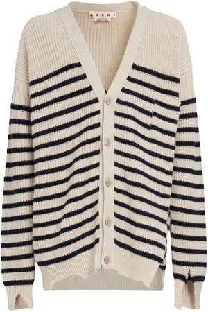 Marni Stribet cardigan med V-hals
