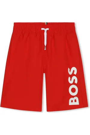 HUGO BOSS Badeshorts med løbesnor og logotryk