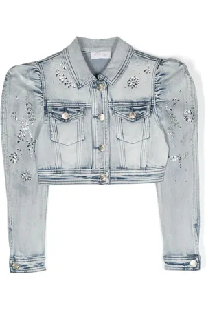 MONNALISA Denimjakke med krystaludsmykninger