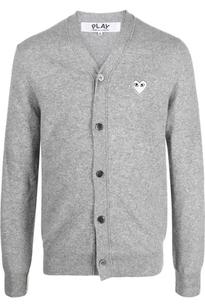 Comme des Garçons Cardigan med meleret effekt og hjertemærke