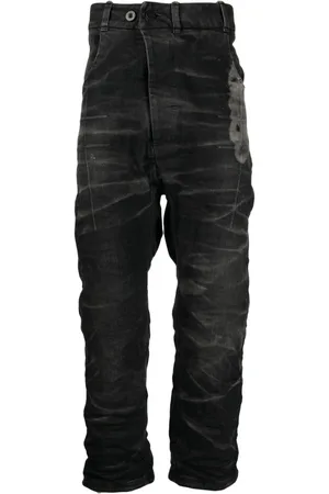 11 BY BORIS BIDJAN SABERI Cropped jeans med slitageeffekt